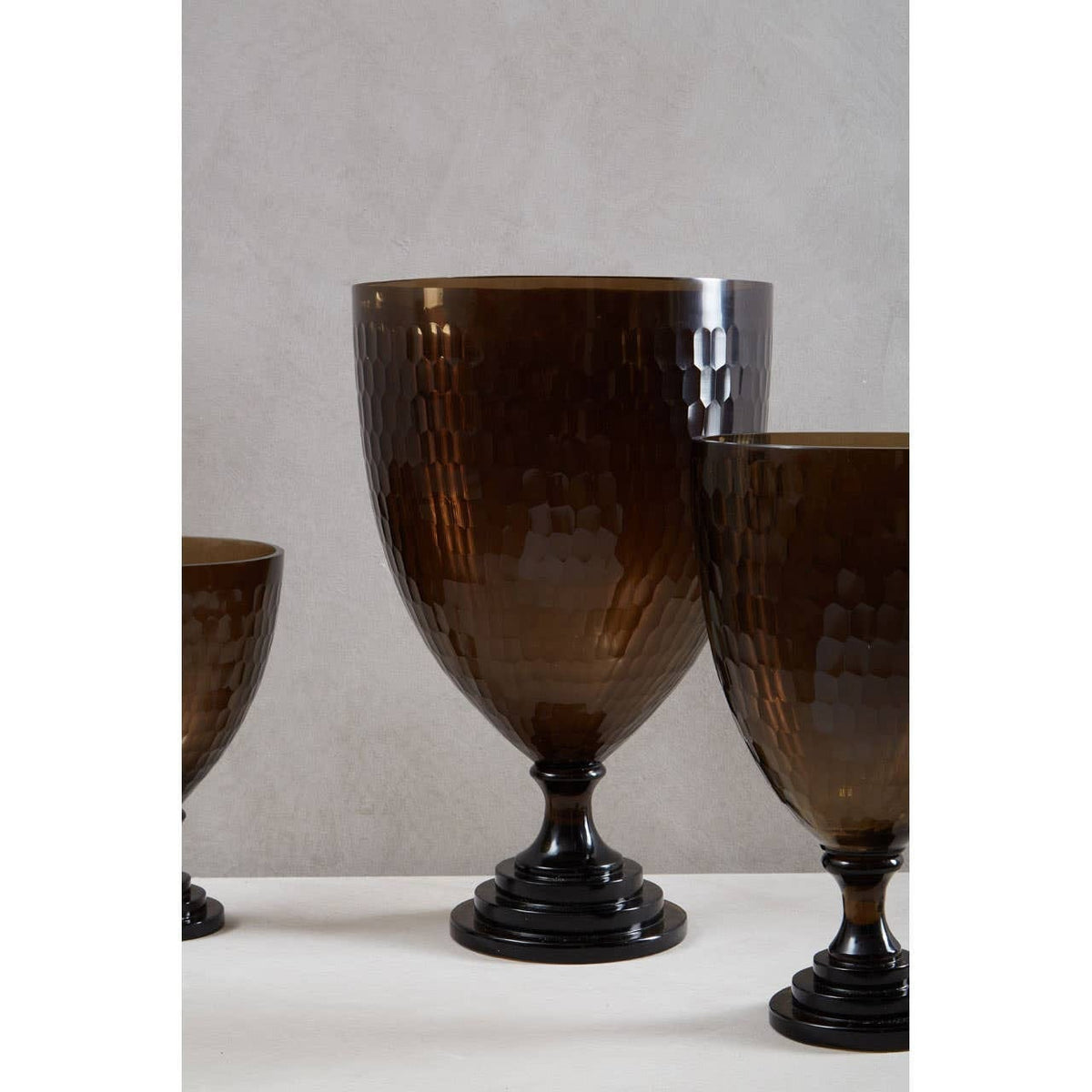 Hamilton Interiors Accessories Cortina Large Honeycomb Glass Candle Holder House of Isabella UK