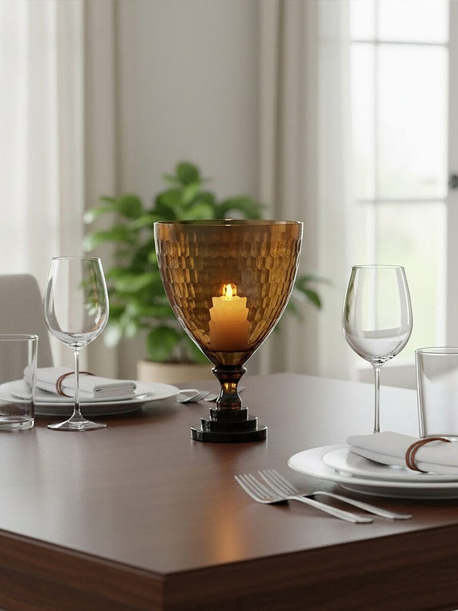 Hamilton Interiors Accessories Cortina Small Honeycomb Glass Candle Holder House of Isabella UK
