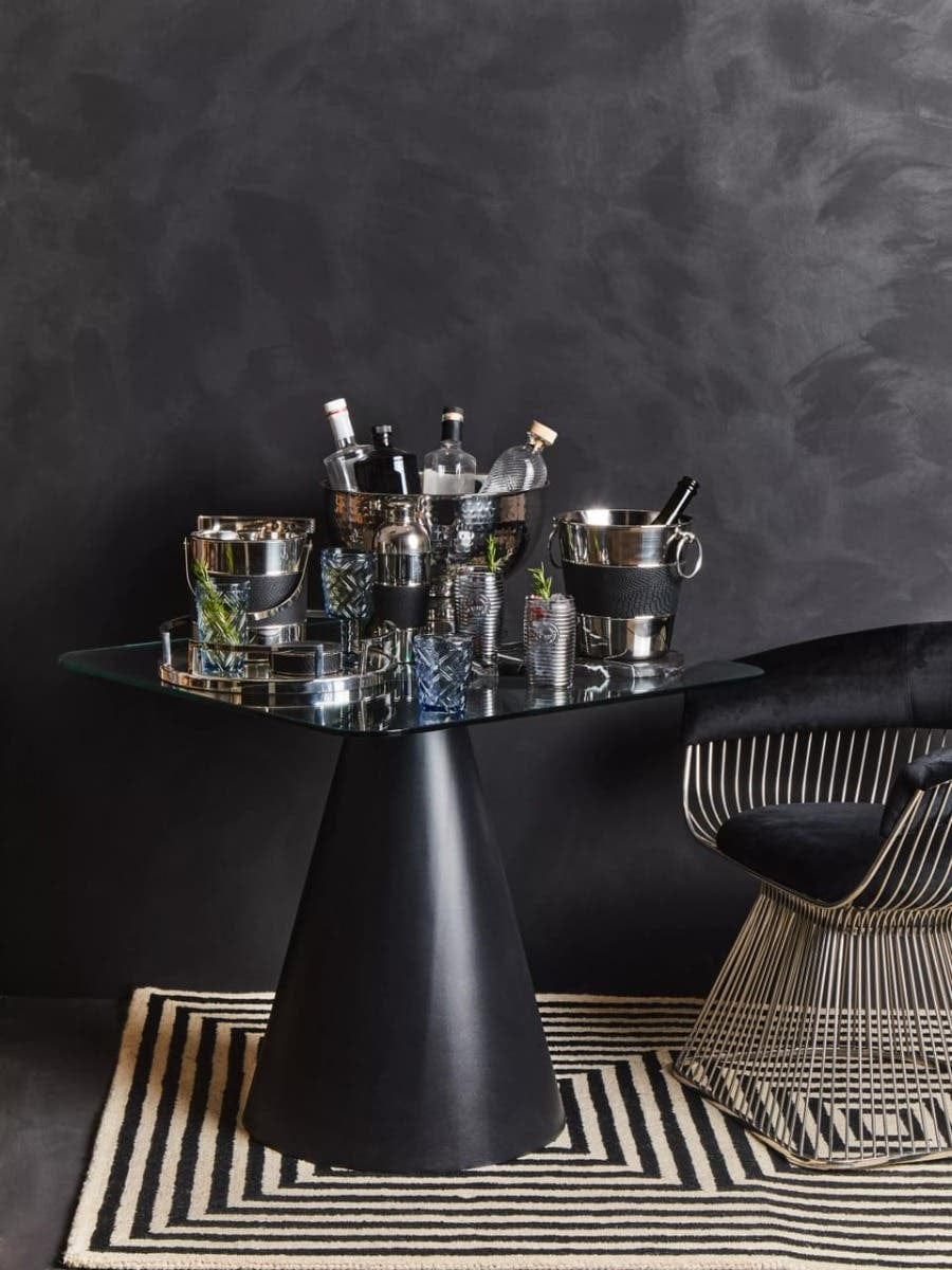 Hamilton Interiors Accessories Cruzar Silver Finish Mirrored Tray House of Isabella UK