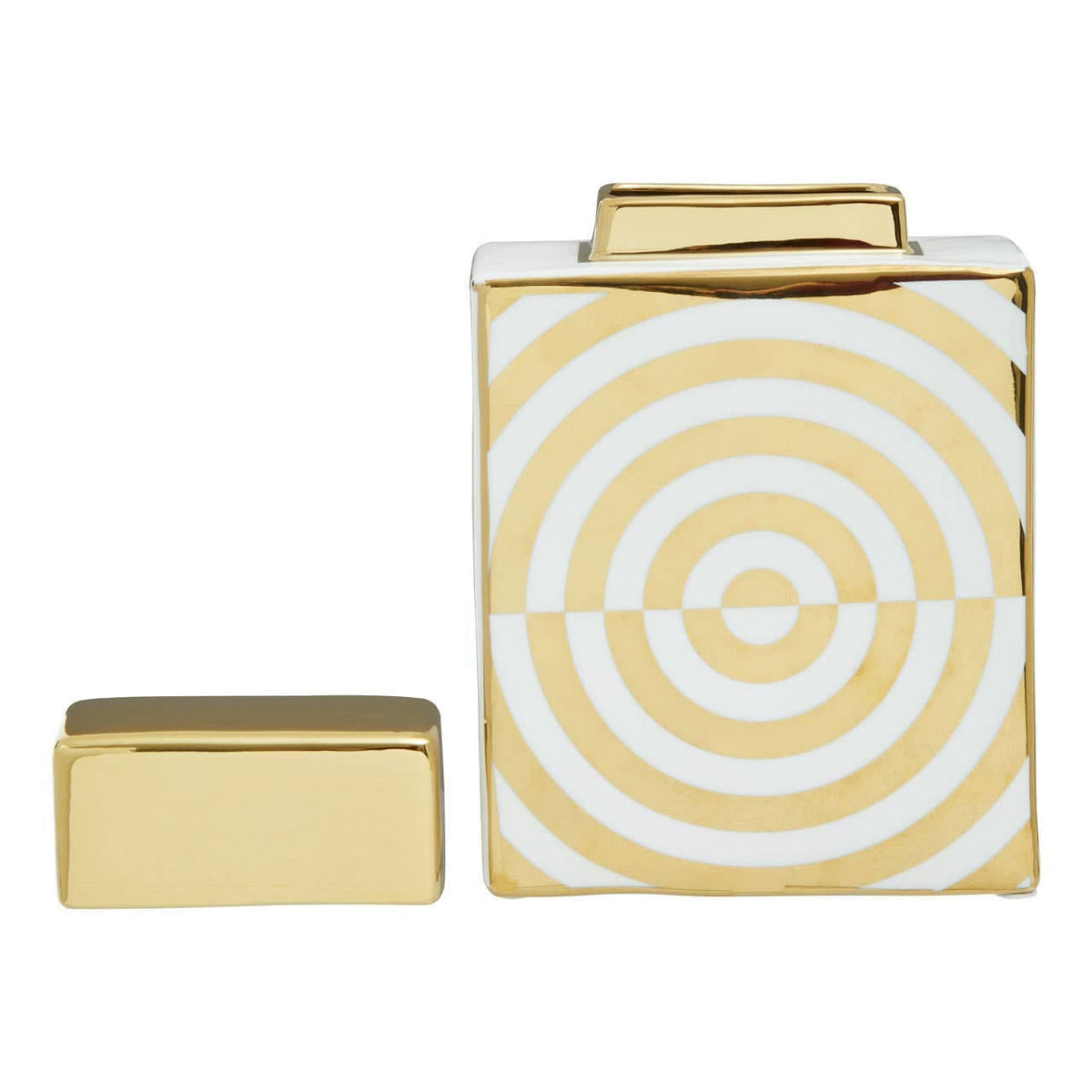 Hamilton Interiors Accessories Curva Gold and White Ceramic Jar House of Isabella UK