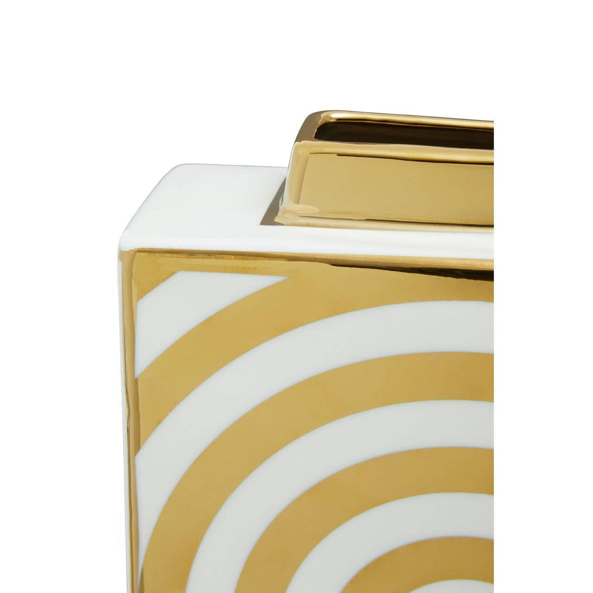 Hamilton Interiors Accessories Curva Gold and White Ceramic Jar House of Isabella UK
