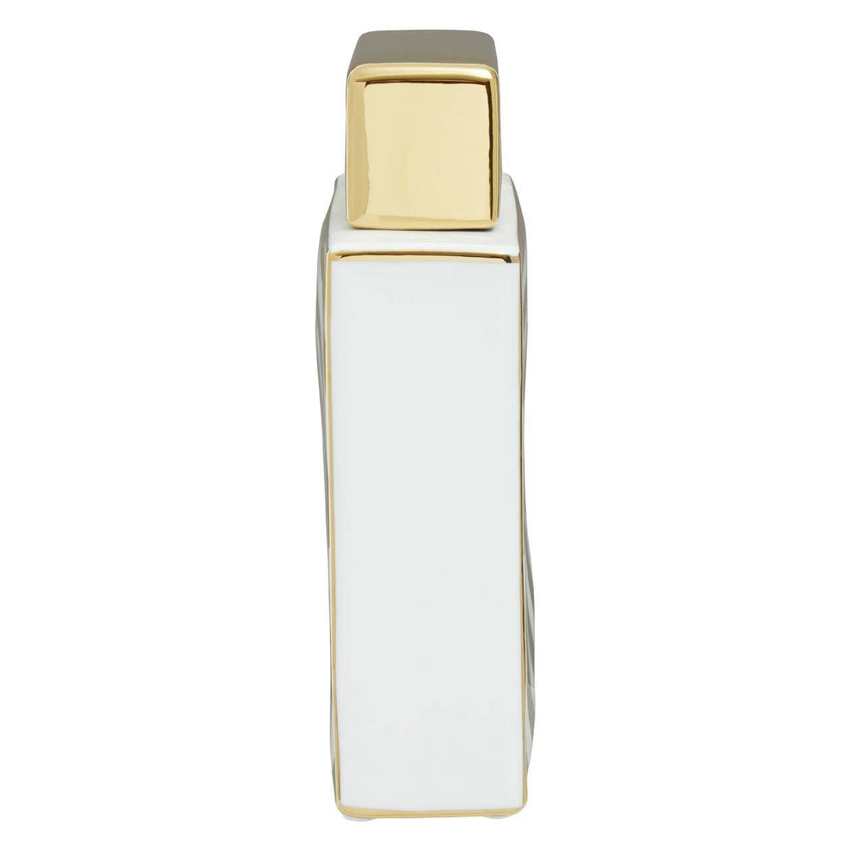 Hamilton Interiors Accessories Curva Gold and White Ceramic Jar House of Isabella UK