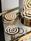 Hamilton Interiors Accessories Curva Gold and White  Set Of Four Coasters House of Isabella UK