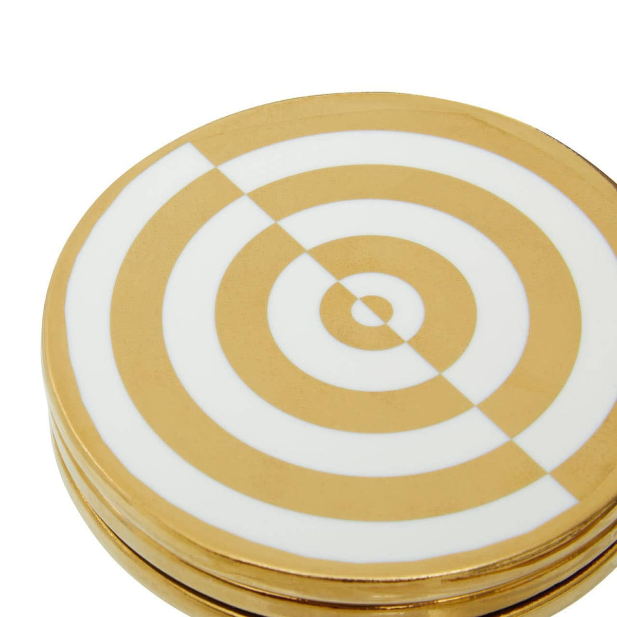 Hamilton Interiors Accessories Curva Gold and White  Set Of Four Coasters House of Isabella UK