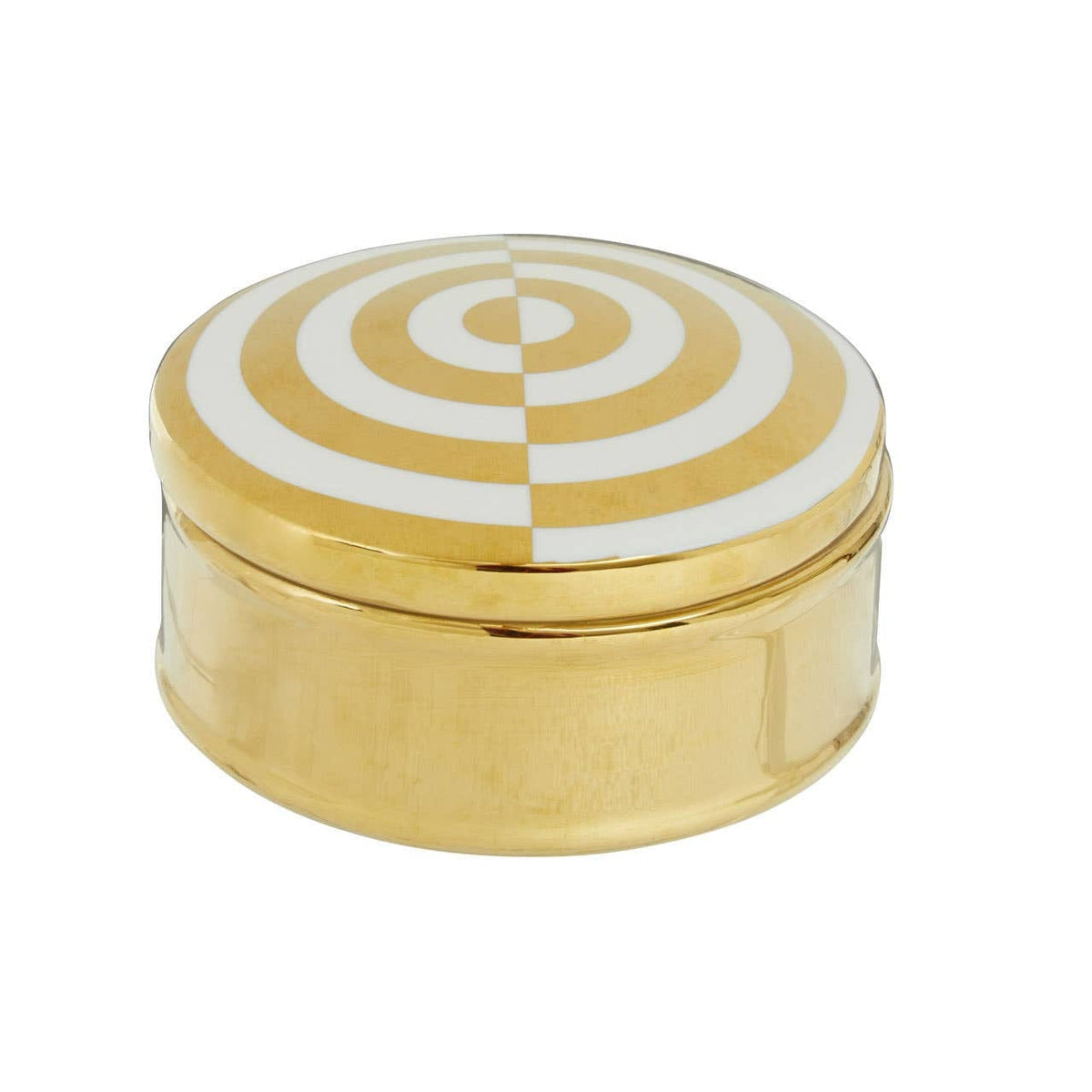 Hamilton Interiors Accessories Curva Round Gold and White Trinket Box House of Isabella UK