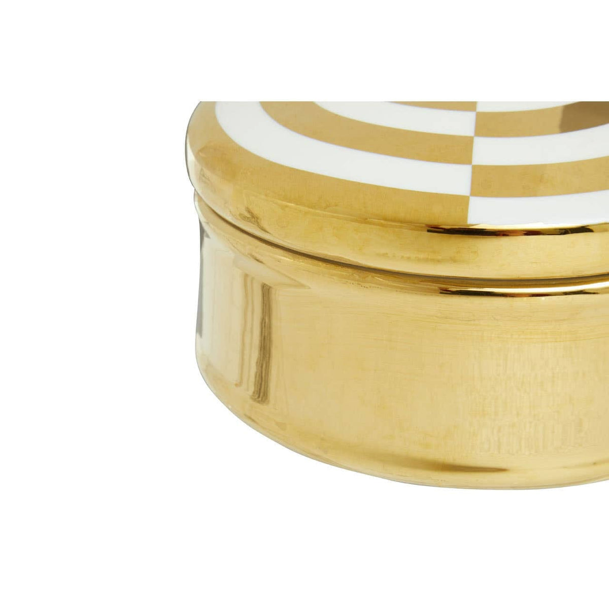 Hamilton Interiors Accessories Curva Round Gold and White Trinket Box House of Isabella UK