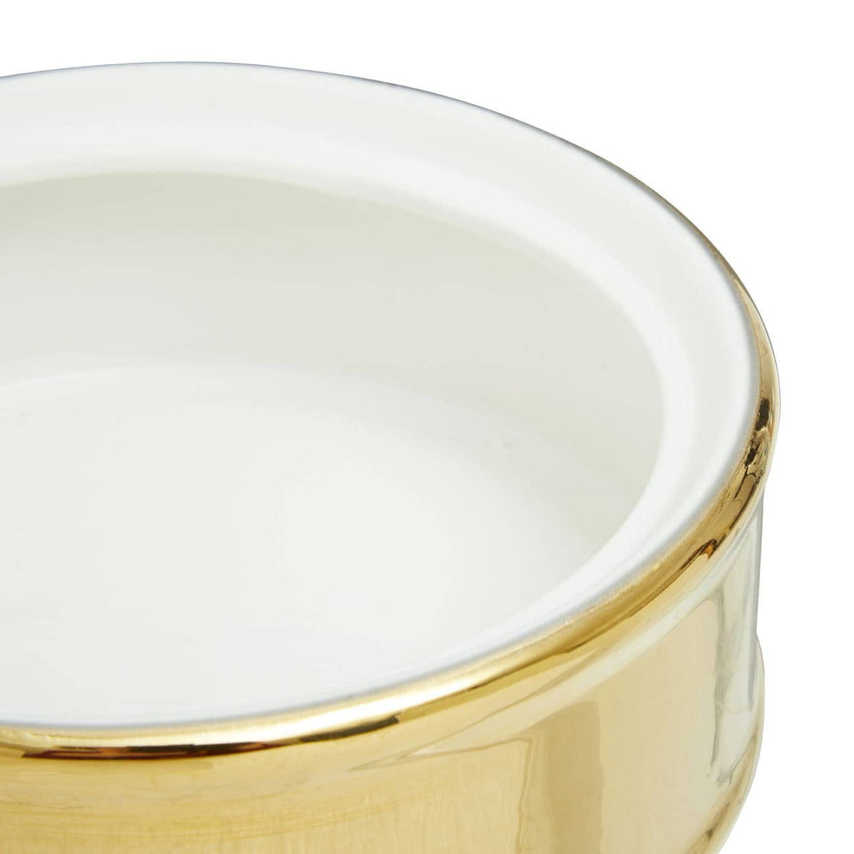 Hamilton Interiors Accessories Curva Round Gold and White Trinket Box House of Isabella UK