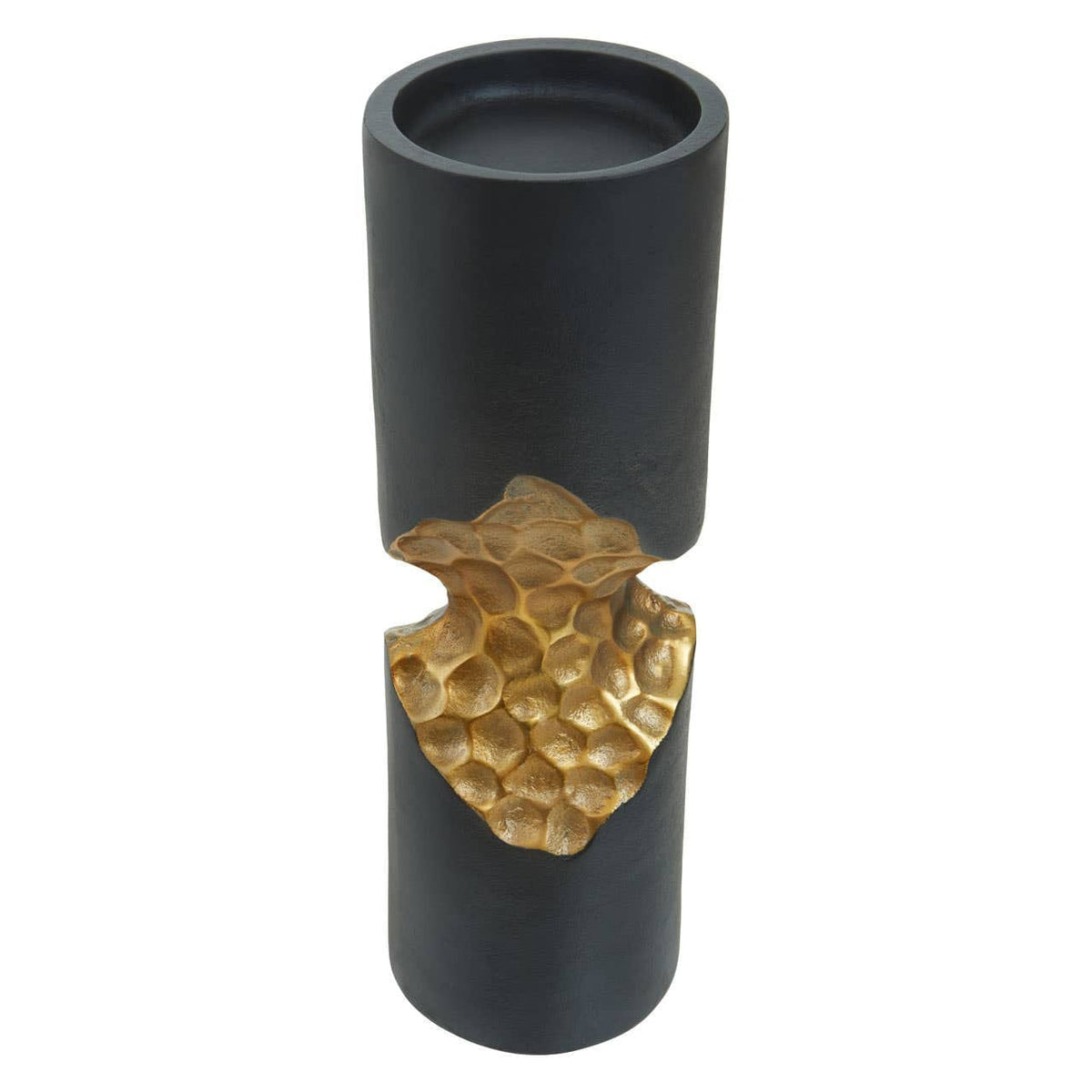 Hamilton Interiors Accessories Daito Small Black and Gold Finish Candle Holder House of Isabella UK