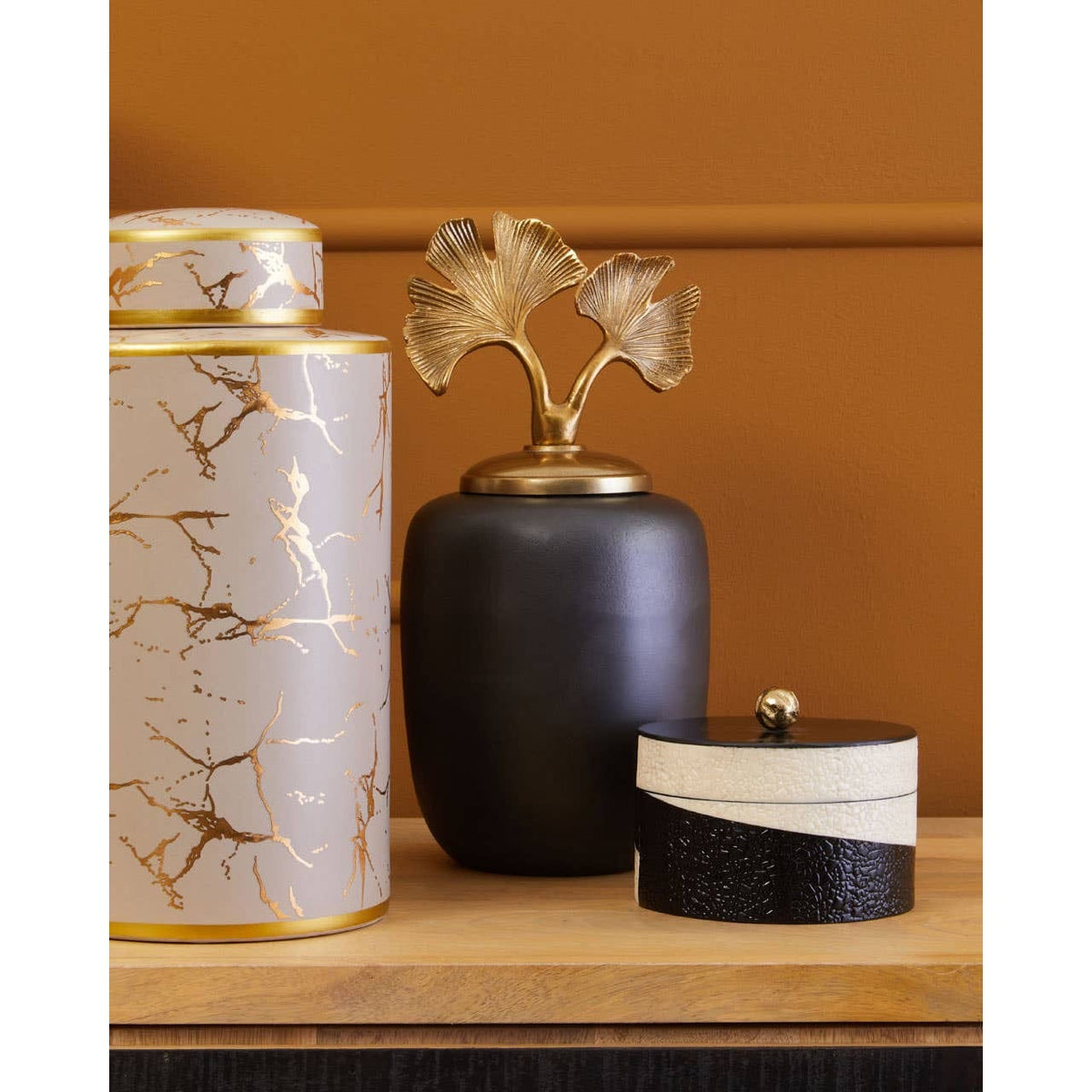 Hamilton Interiors Accessories Danna Large Ginkgo Jar House of Isabella UK