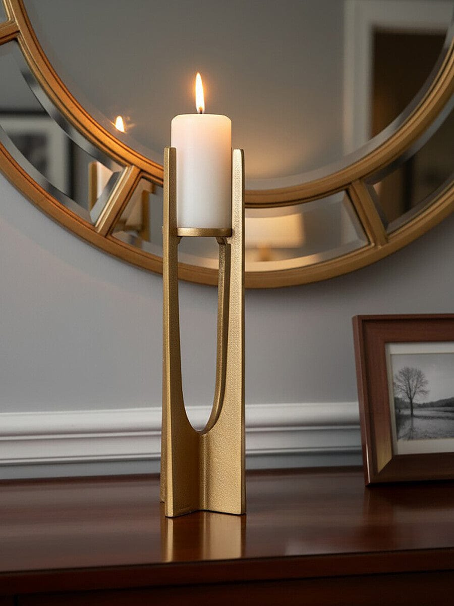 Hamilton Interiors Accessories Dante Large Gold Finish Candle Holder House of Isabella UK
