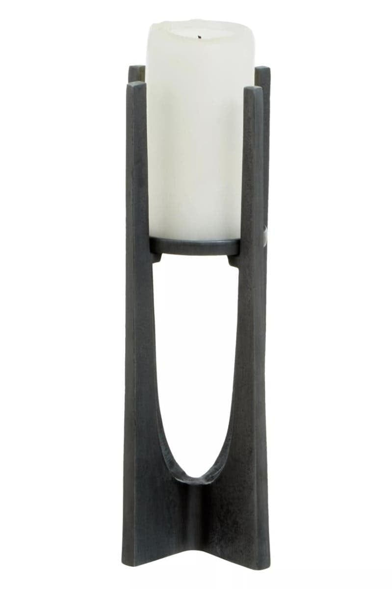 Hamilton Interiors Accessories Dante Small Washed Grey Finish Candle Holder House of Isabella UK