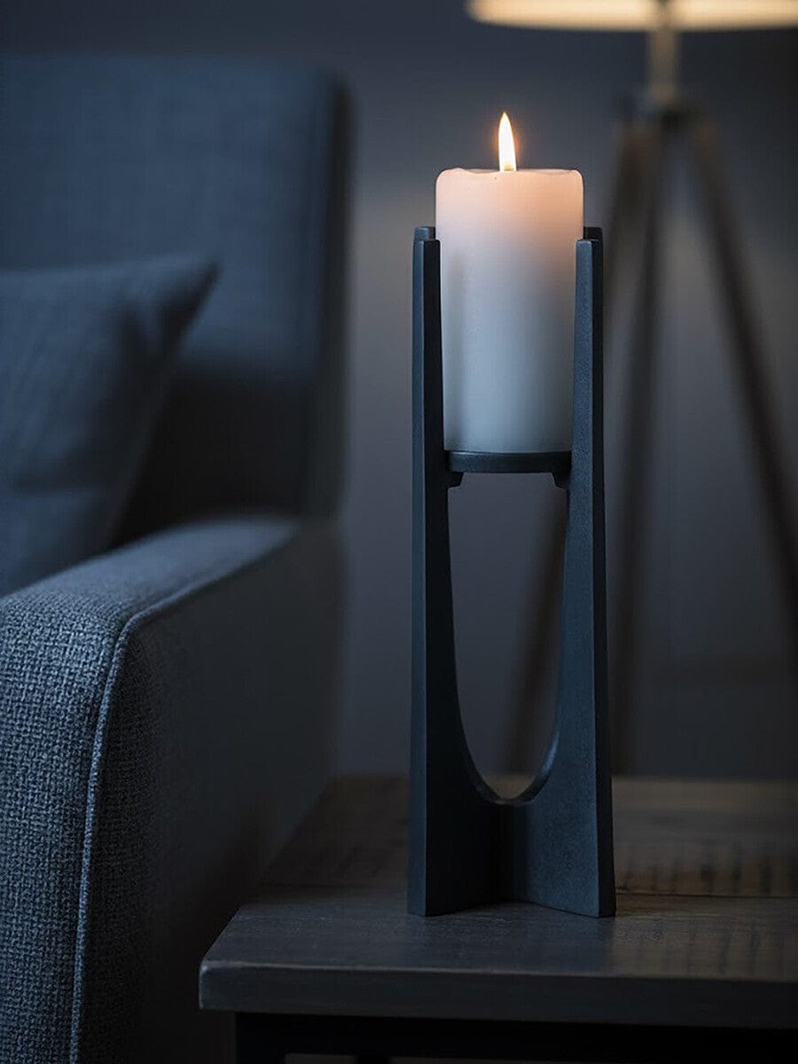 Hamilton Interiors Accessories Dante Small Washed Grey Finish Candle Holder House of Isabella UK