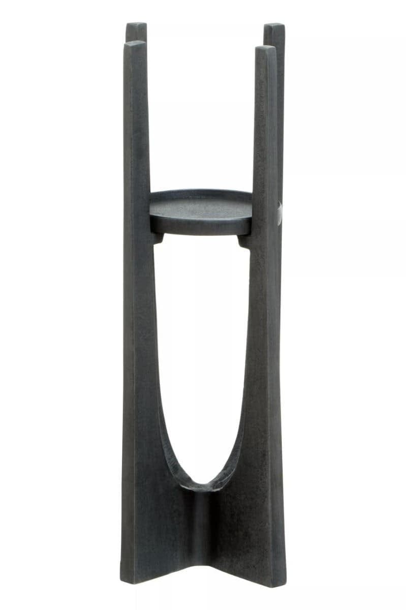 Hamilton Interiors Accessories Dante Small Washed Grey Finish Candle Holder House of Isabella UK