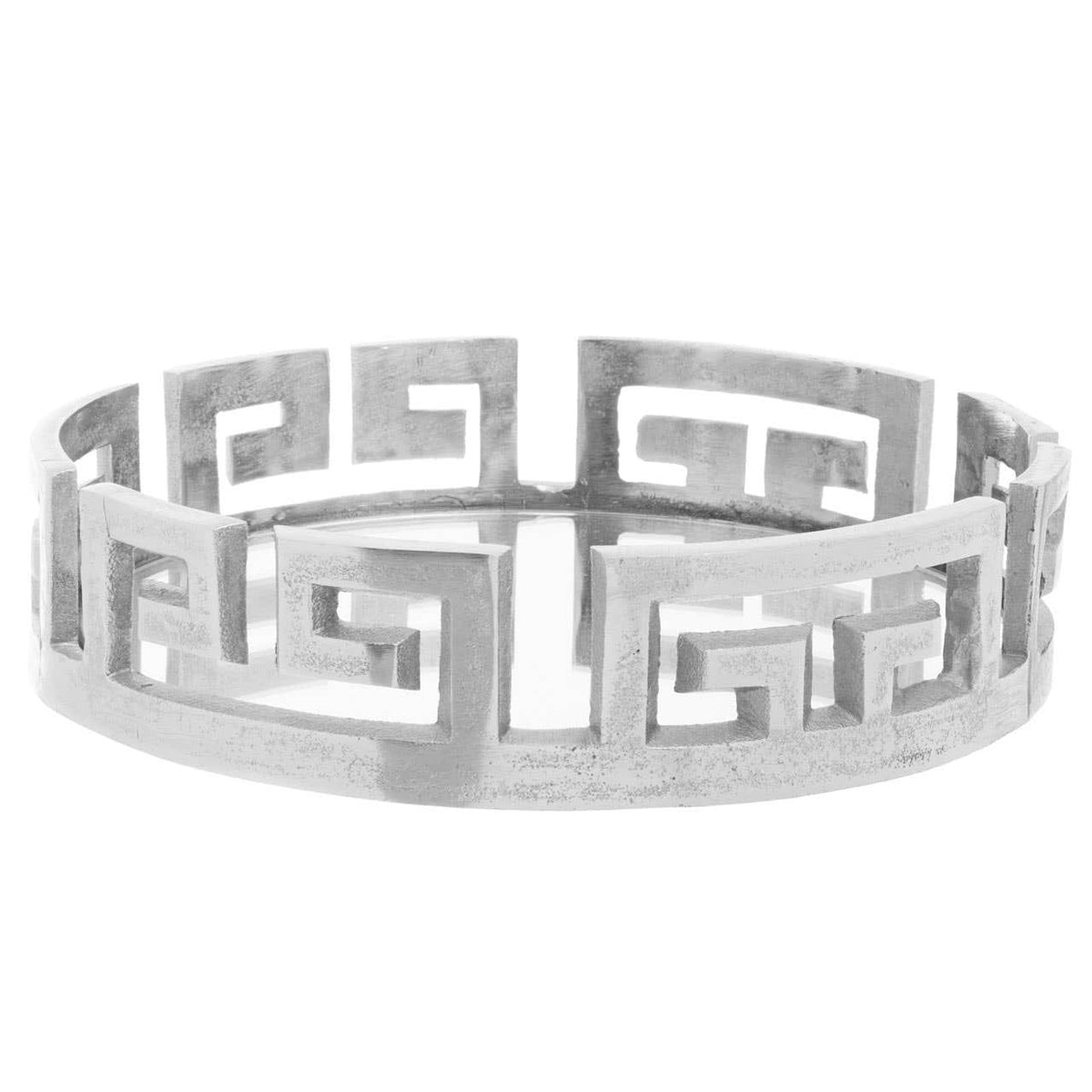 Hamilton Interiors Accessories Delphi Round Silver Finish Tray House of Isabella UK