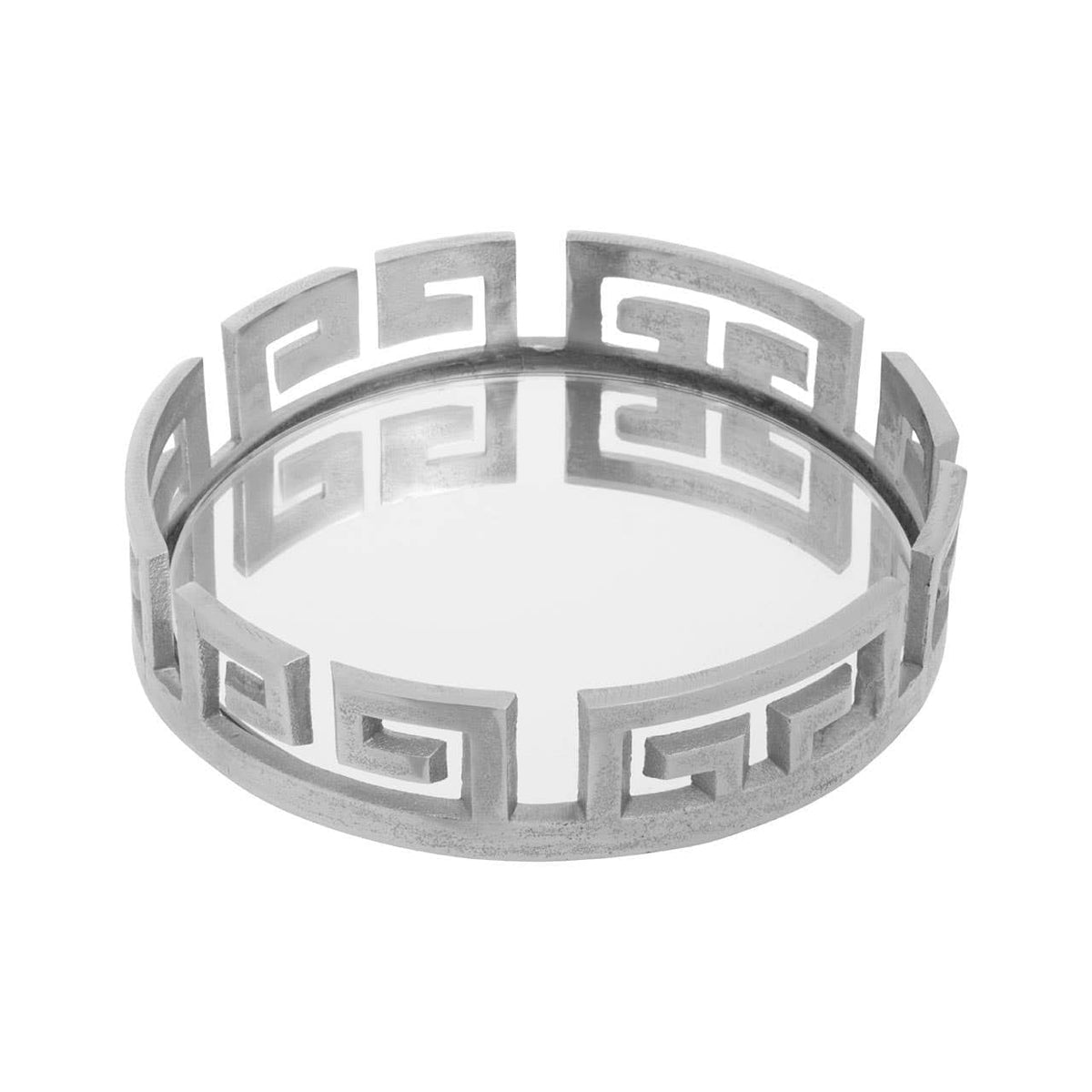 Hamilton Interiors Accessories Delphi Round Silver Finish Tray House of Isabella UK