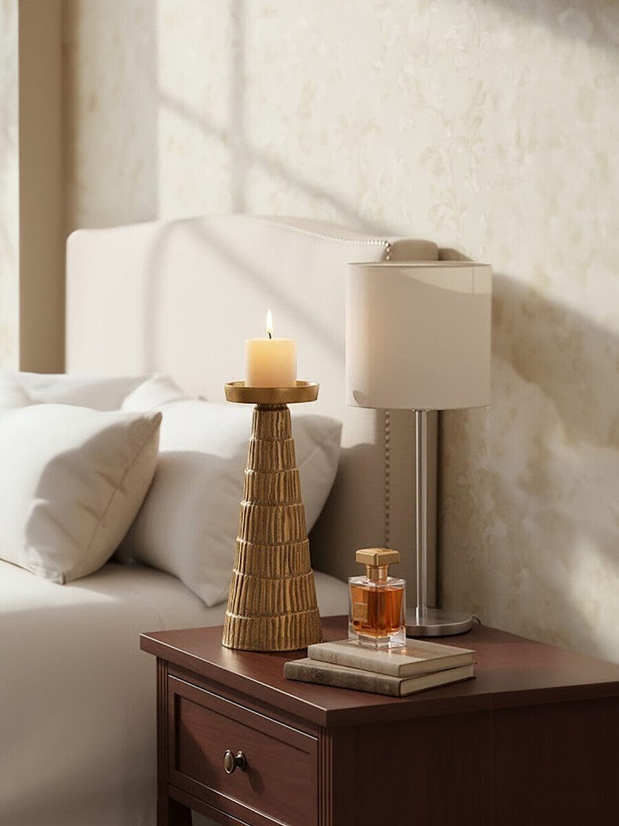 Hamilton Interiors Accessories Deomali Large Gold Finish Candle Holder House of Isabella UK