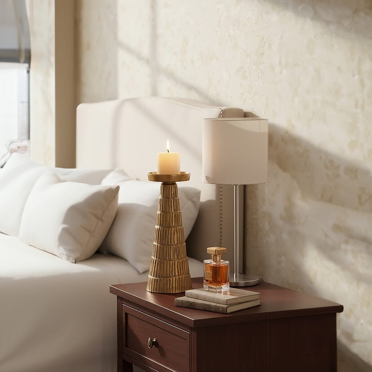 Hamilton Interiors Accessories Deomali Large Gold Finish Candle Holder House of Isabella UK