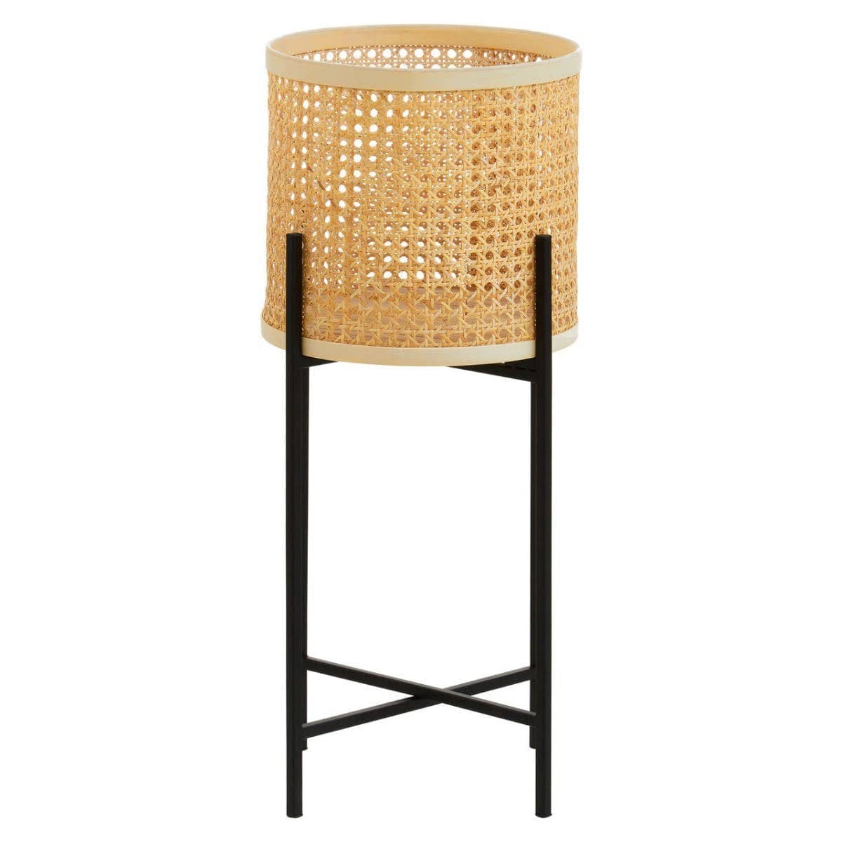 Hamilton Interiors Accessories Depok Large Rattan Planter with Metal Stand House of Isabella UK