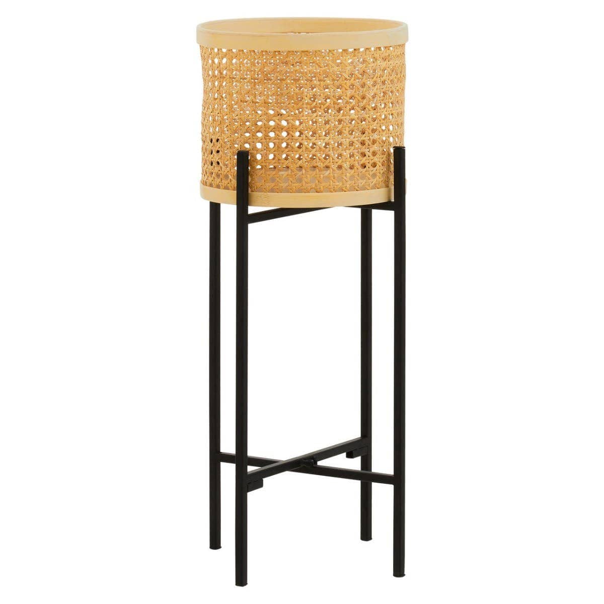 Hamilton Interiors Accessories Depok Small Rattan Planter with Metal Stand House of Isabella UK