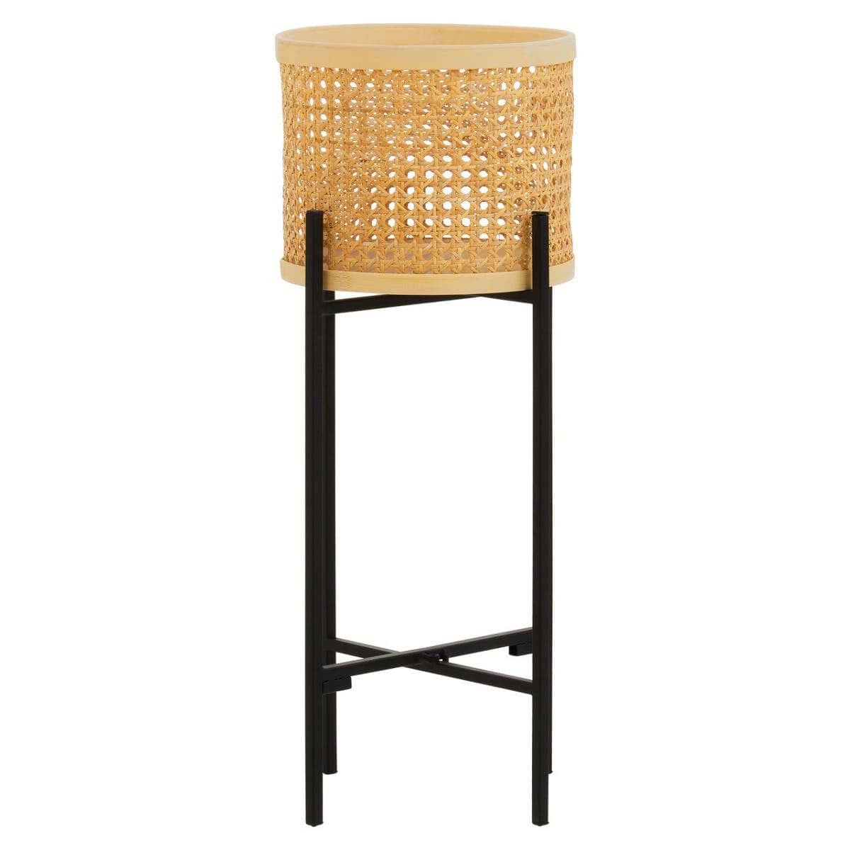 Hamilton Interiors Accessories Depok Small Rattan Planter with Metal Stand House of Isabella UK