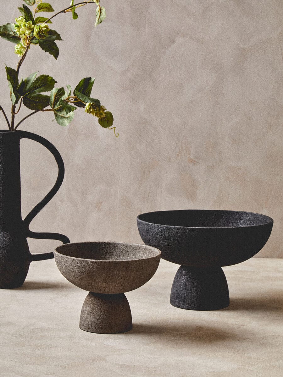 Hamilton Interiors Accessories Deriva Large Textured Black Pedestal Bowl House of Isabella UK