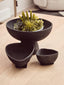 Hamilton Interiors Accessories Deriva Large Textured Black Pedestal Bowl House of Isabella UK