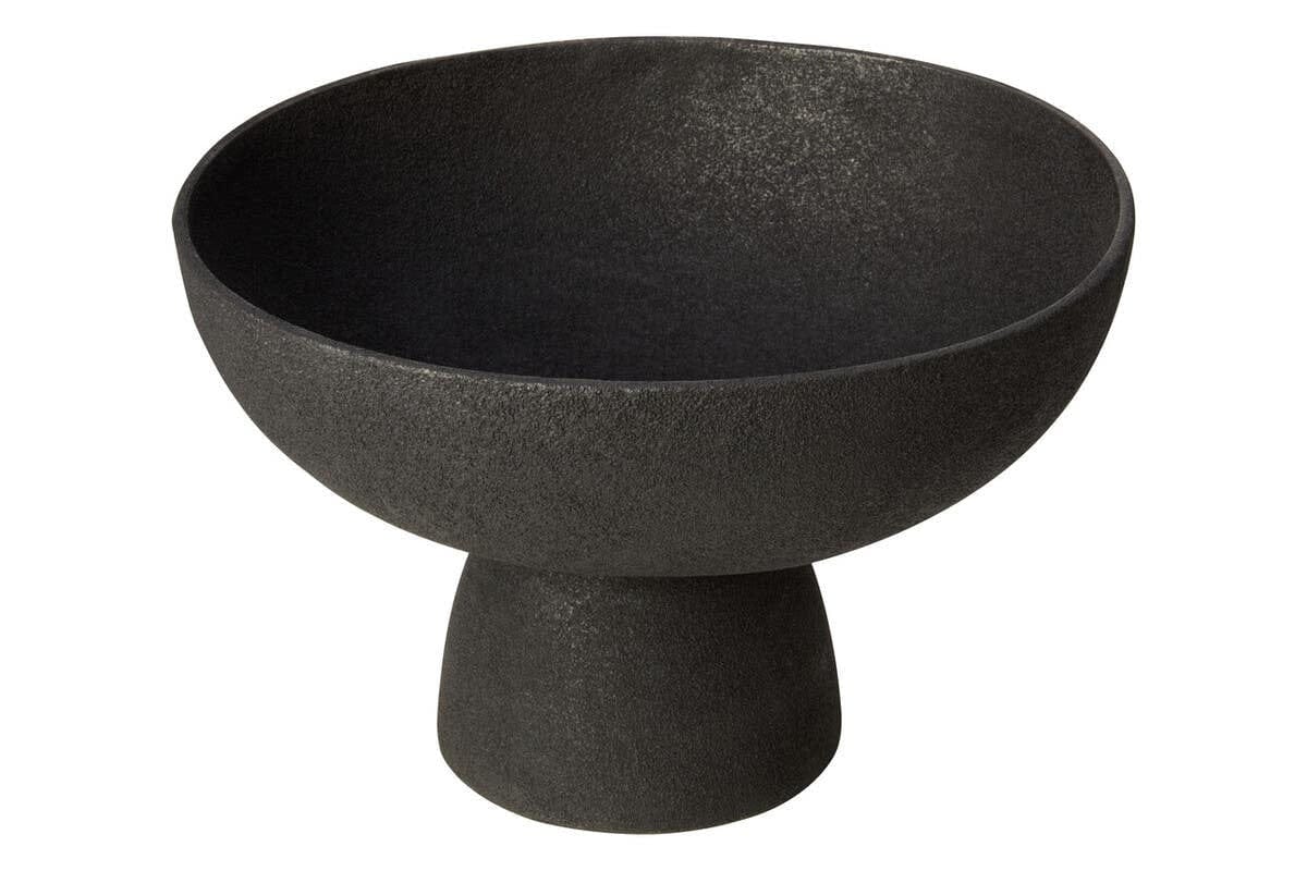 Hamilton Interiors Accessories Deriva Large Textured Black Pedestal Bowl House of Isabella UK