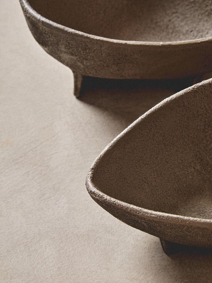 Hamilton Interiors Accessories Deriva Set Of 2 Textured Grey Bowls House of Isabella UK