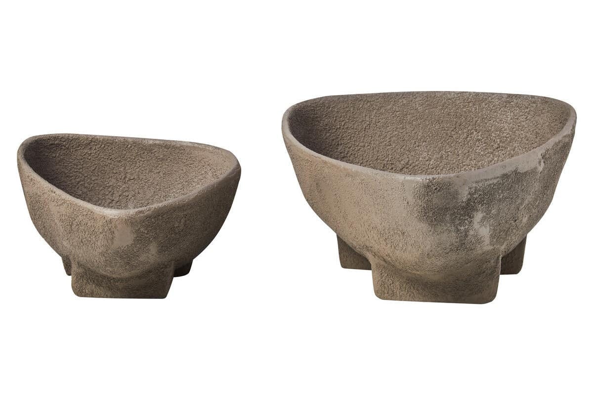 Hamilton Interiors Accessories Deriva Set Of 2 Textured Grey Bowls House of Isabella UK