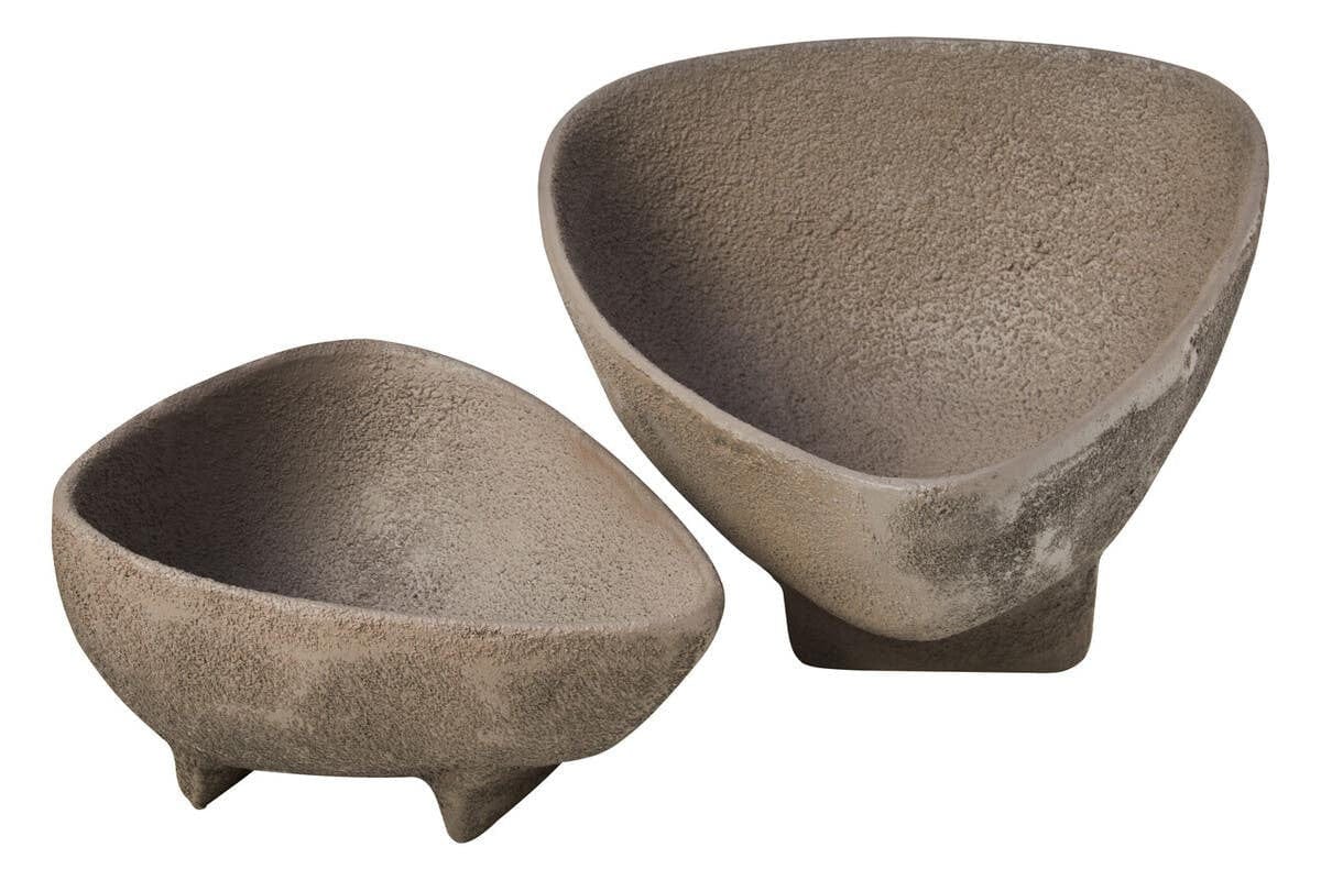 Hamilton Interiors Accessories Deriva Set Of 2 Textured Grey Bowls House of Isabella UK