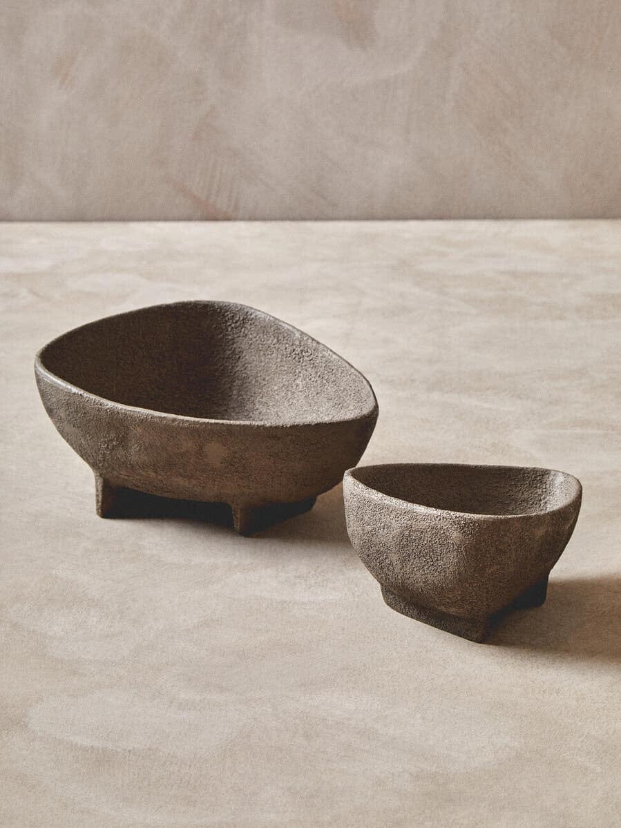 Hamilton Interiors Accessories Deriva Set Of 2 Textured Grey Bowls House of Isabella UK