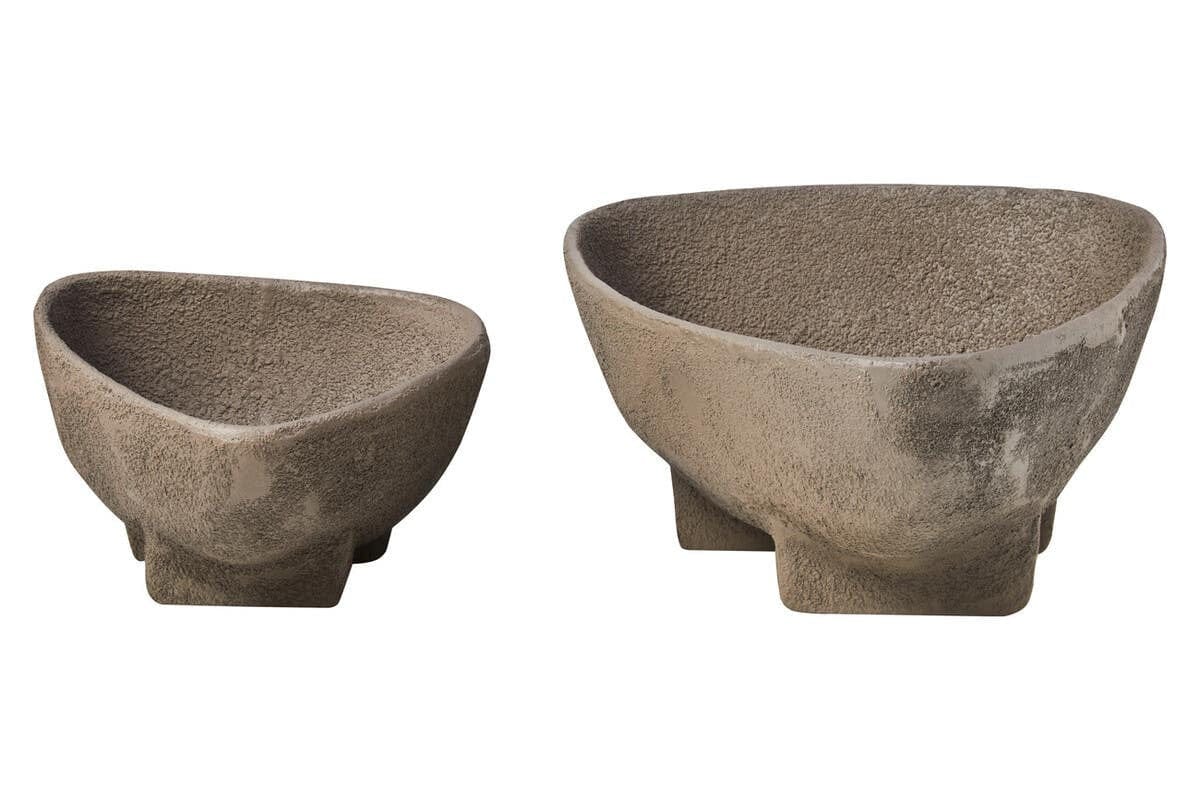 Hamilton Interiors Accessories Deriva Set Of 2 Textured Grey Bowls House of Isabella UK