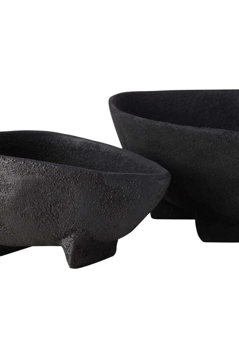 Hamilton Interiors Accessories Deriva Set of Two Textured Black Bowls House of Isabella UK