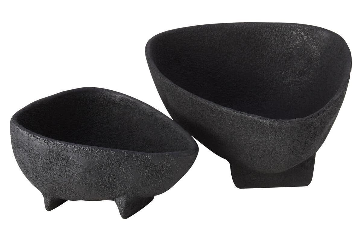 Hamilton Interiors Accessories Deriva Set of Two Textured Black Bowls House of Isabella UK