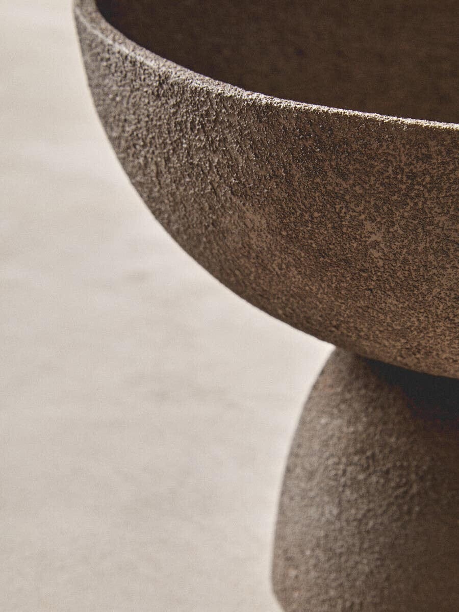 Hamilton Interiors Accessories Deriva Small Textured Grey Pedestal Bowl House of Isabella UK