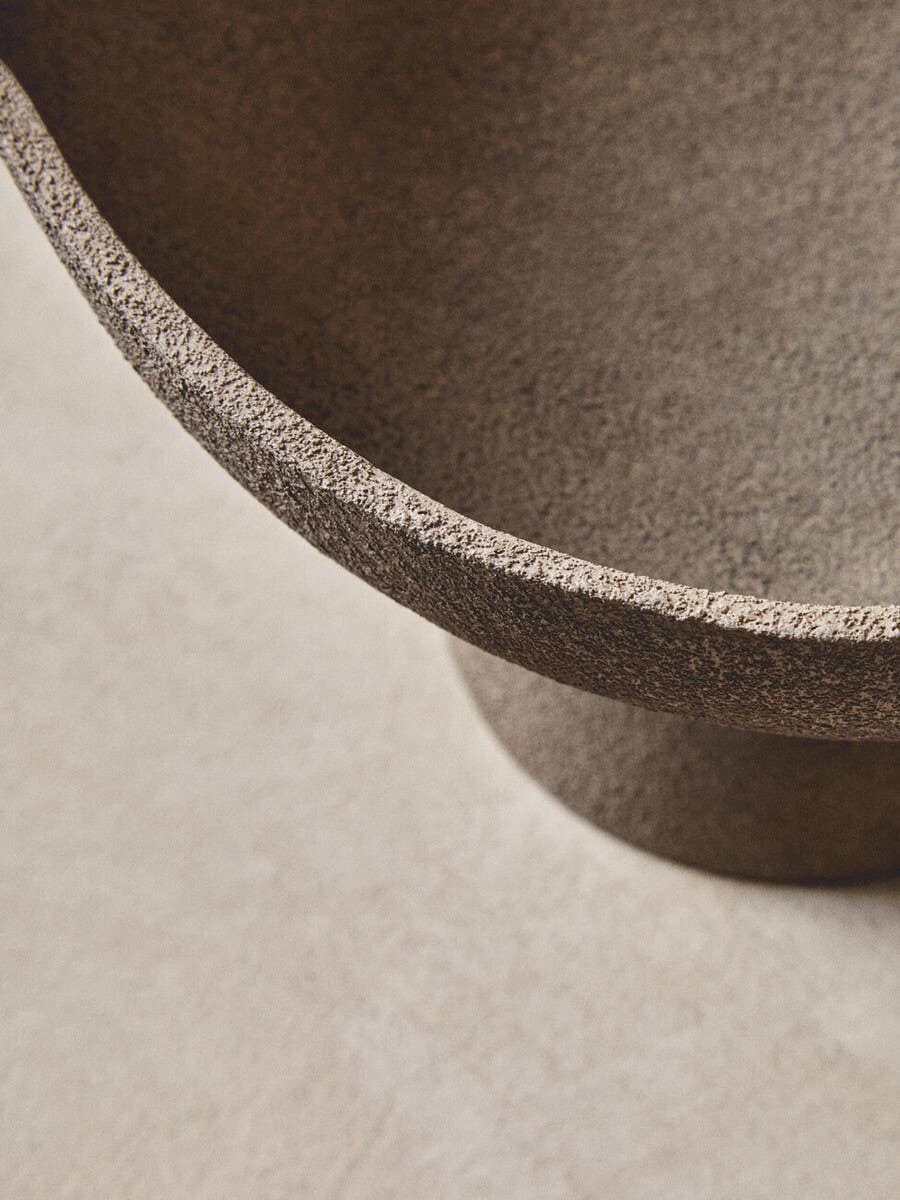 Hamilton Interiors Accessories Deriva Small Textured Grey Pedestal Bowl House of Isabella UK