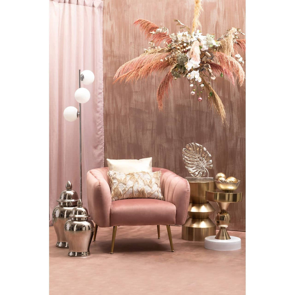 Hamilton Interiors Accessories Dion Set of Three Ombre Silver and Gold Finish Deco Balls House of Isabella UK