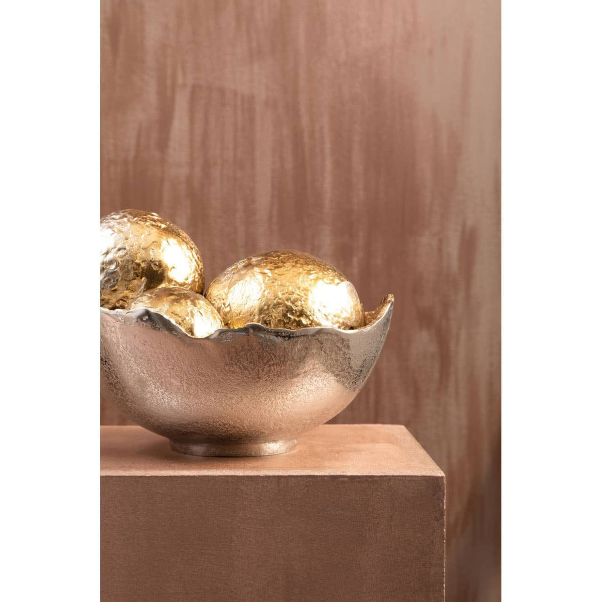 Hamilton Interiors Accessories Dion Set of Three Ombre Silver and Gold Finish Deco Balls House of Isabella UK