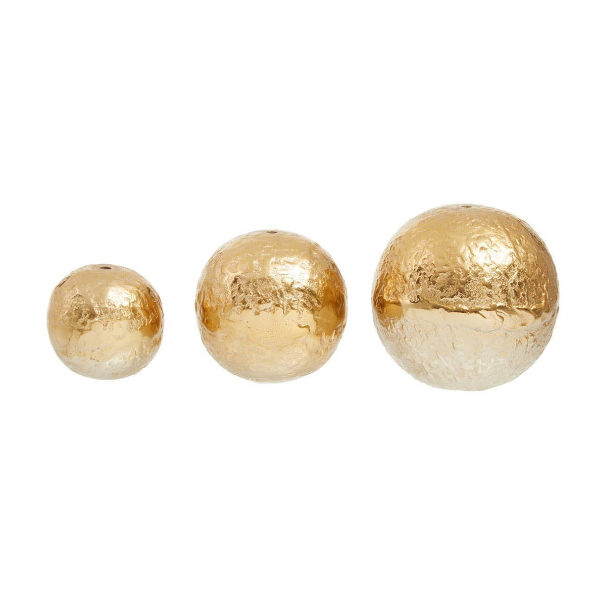 Hamilton Interiors Accessories Dion Set of Three Ombre Silver and Gold Finish Deco Balls House of Isabella UK