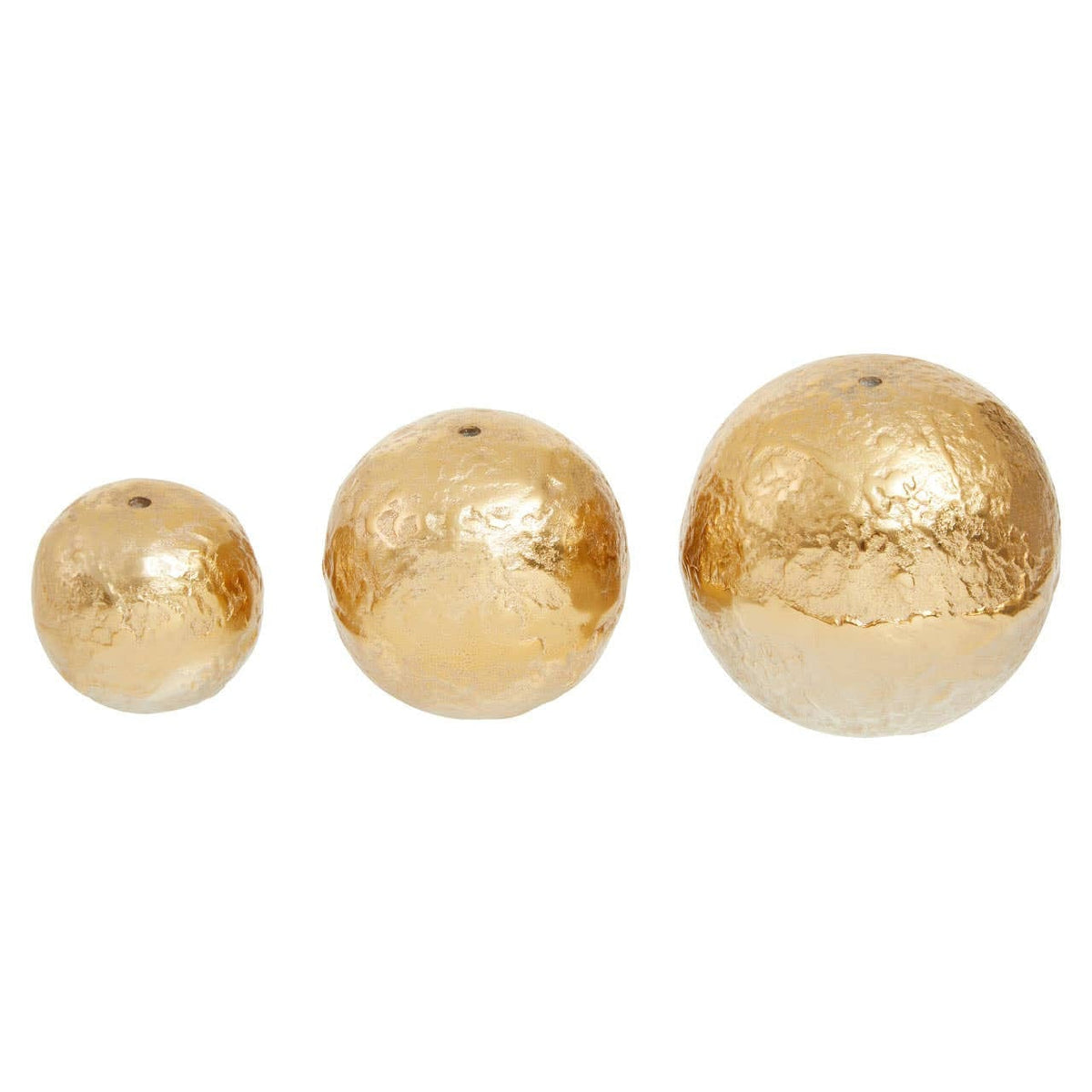Hamilton Interiors Accessories Dion Set of Three Ombre Silver and Gold Finish Deco Balls House of Isabella UK