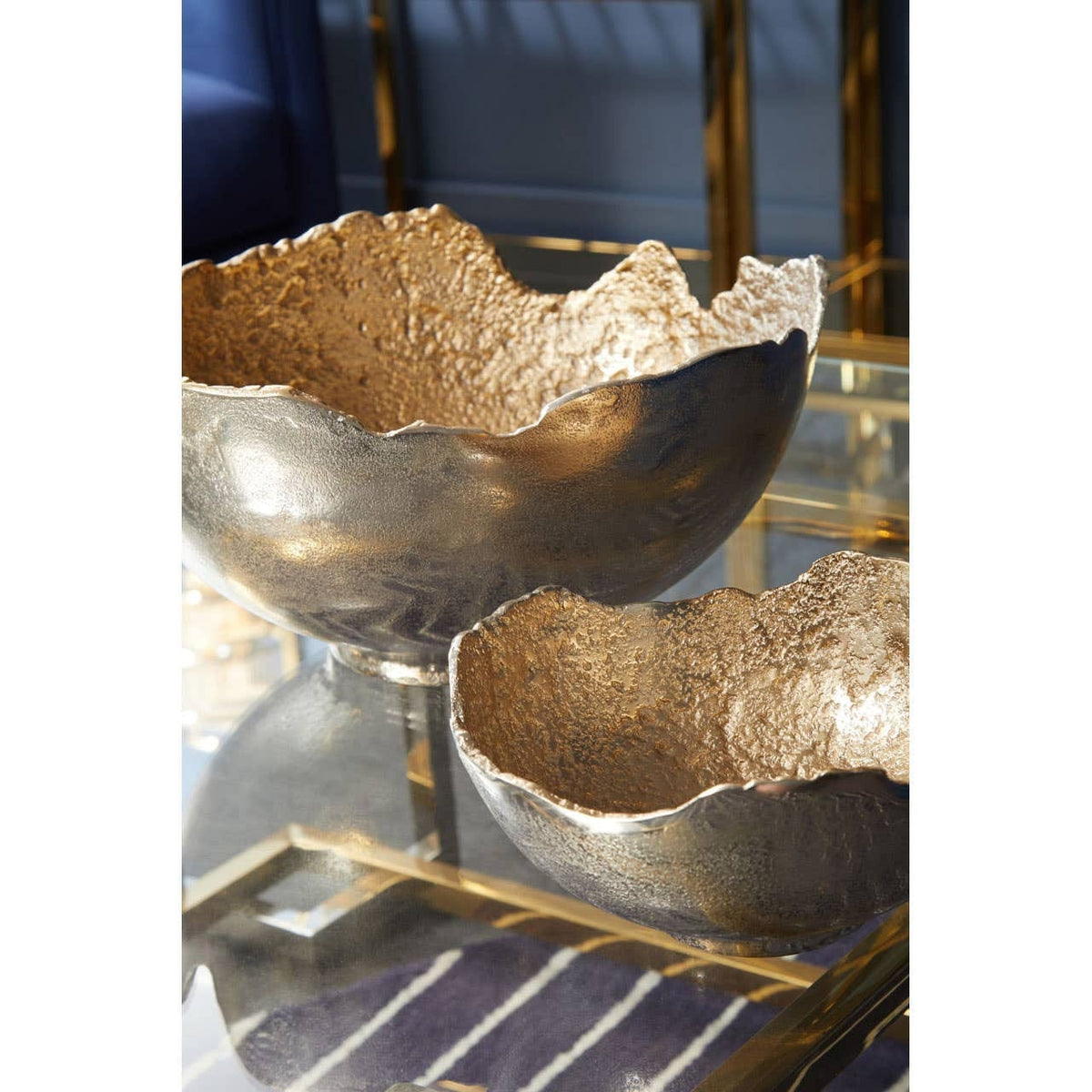 Hamilton Interiors Accessories Dion Small Nickel and Gold Finish Bowl House of Isabella UK