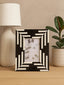 Hamilton Interiors Accessories Donato 4in x 6in Black and White Stripe Photo Frame House of Isabella UK