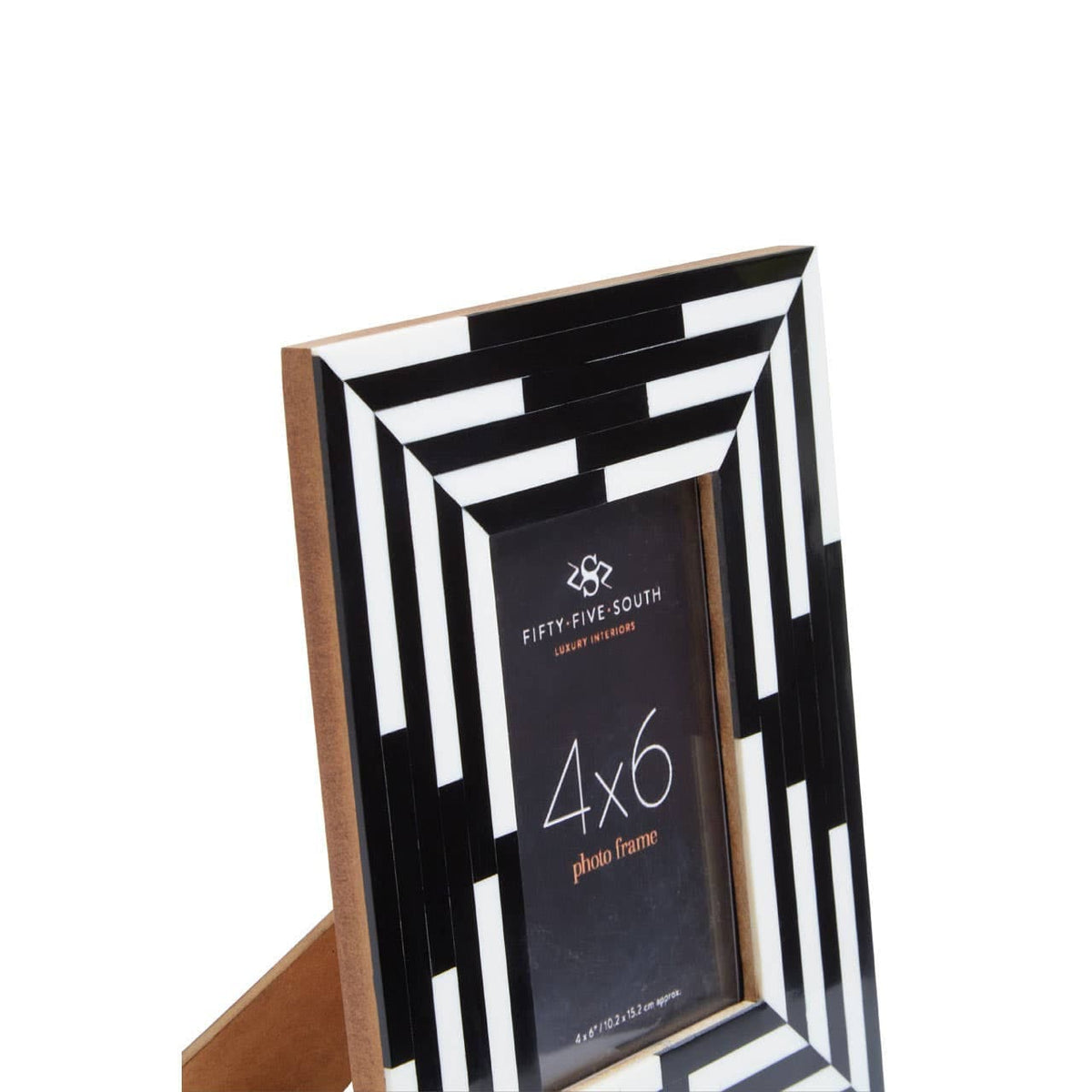 Hamilton Interiors Accessories Donato 4in x 6in Black and White Stripe Photo Frame House of Isabella UK
