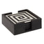 Hamilton Interiors Accessories Donato Set of 4 Black and White Stripe Coasters with Holder House of Isabella UK