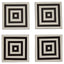 Hamilton Interiors Accessories Donato Set of 4 Black and White Stripe Coasters with Holder House of Isabella UK