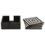 Hamilton Interiors Accessories Donato Set of 4 Black and White Stripe Coasters with Holder House of Isabella UK