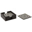 Hamilton Interiors Accessories Donato Set of 4 Black and White Stripe Coasters with Holder House of Isabella UK