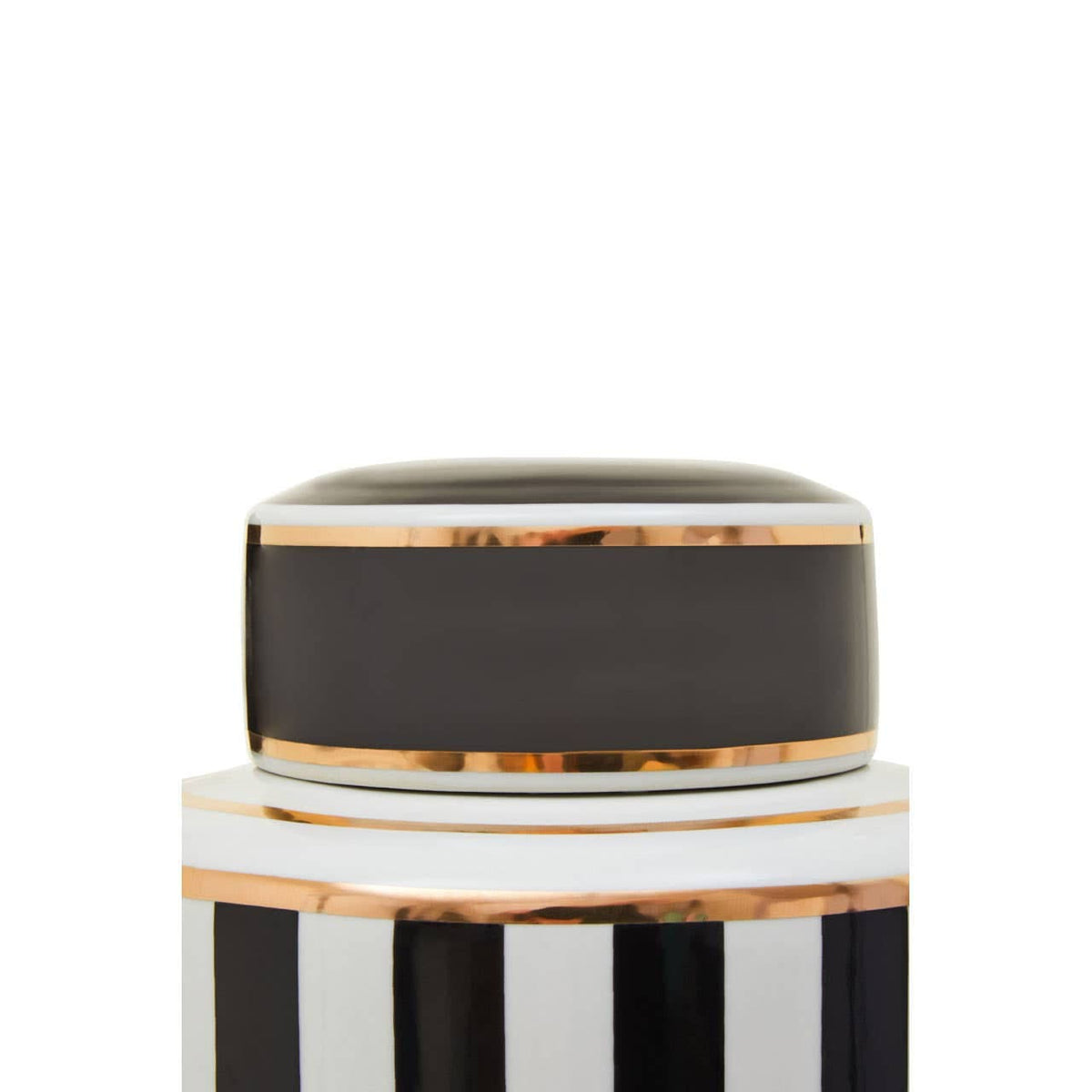 Hamilton Interiors Accessories Doria Large Black And White Stripes Ceramic Jar House of Isabella UK