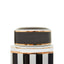Hamilton Interiors Accessories Doria Large Black And White Stripes Ceramic Jar House of Isabella UK