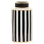 Hamilton Interiors Accessories Doria Large Black And White Stripes Ceramic Jar House of Isabella UK